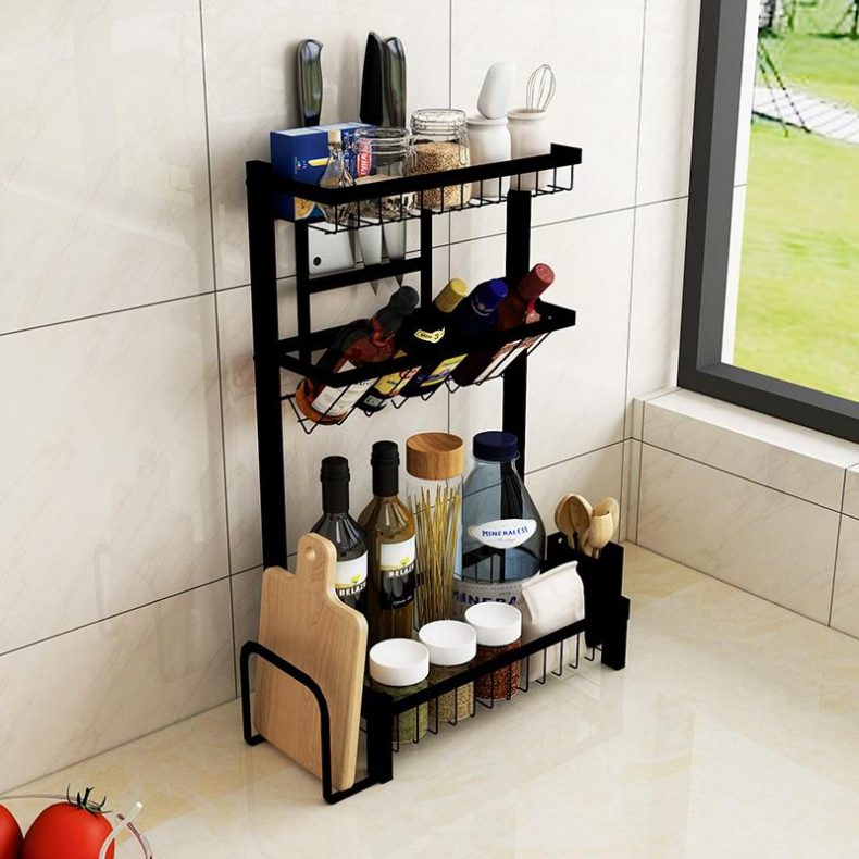 2 Layers / 3 Layers Seasoning Rack Stainless Steel Kitchen Storage ...