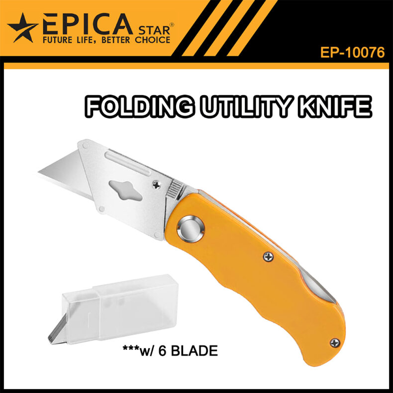 EPICA STAR Foldable Utility Knife EP10076 with Replace 6 Blades Cutter