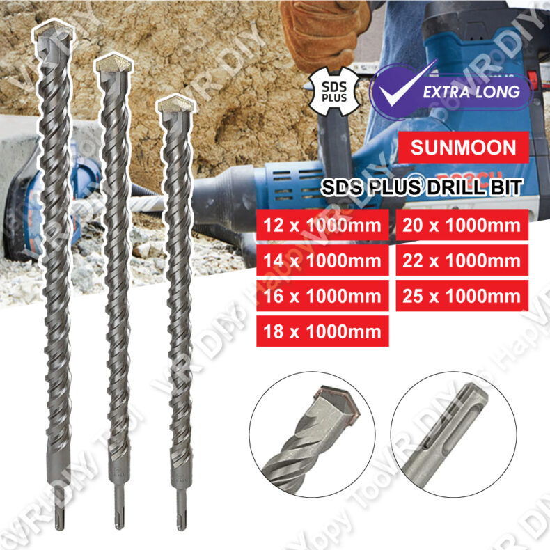 SUNMOON SDS Plus Drill Bit (1228mm) Heavy Duty Extra Long 1000mm