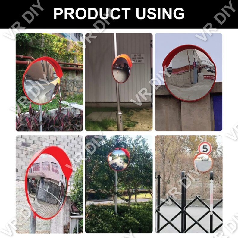 10ft Outdoor Convex Mirror Pole 300cm For Safety Wide Angle Lens Convex