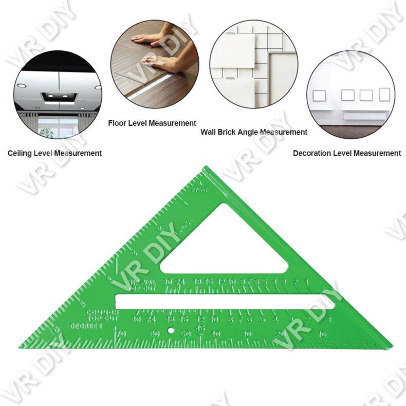 7inch Aluminum Alloy / PVC Triangle Ruler Angle Ruler Protractor Bevel ...