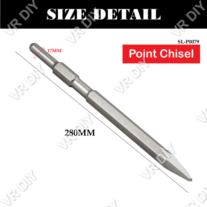 SHILI TOOLS Hexagonal Chisel Star Point | Point | Flat 17X280mm Durable ...