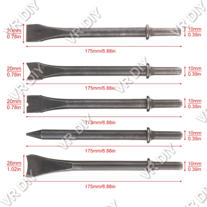 Air Hammer Pneumatic Gun Tool Set Handheld Pistol Gas Shovel Heavy Duty CRV Chisel Rust Removal