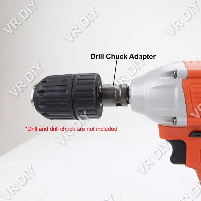 1/2″ 3/8″ Drill Chuck Adapter with Screw for Impact Wrench Conversion 1 ...